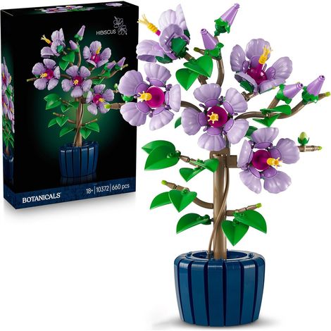 Hibiscus Fleur – Fleurs  Botanicals, bouquet de fleurs décoratif (avec carrelage imprimé)