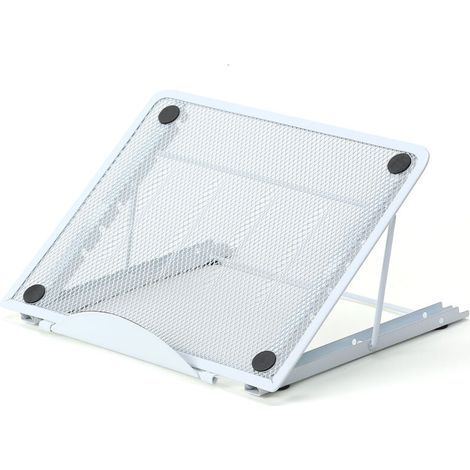 Support Ordinateur Portable Multi-Angle Support Laptop Ventilé en Acier Inoxydable Réglable Ergonomique Léger( blanc) (1/5)