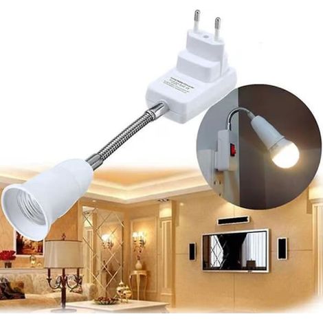 Adaptateur de prise E27 UE avec ampoule à interrupteur marche/arrêt (1/5)