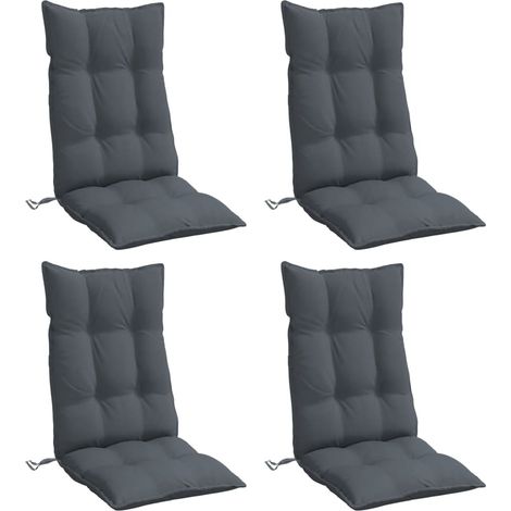 Cojines de silla respaldo alto 4 uds tela Oxford gris antracita vidaXL