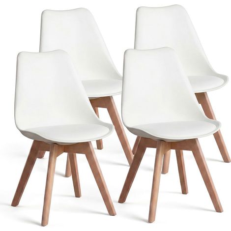 Pack 4 sillas de comedor 83x39,5 cm Beench Blanco 49cm (ancho) x 83cm (alto) (1/5)