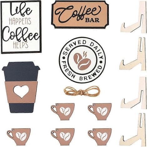 Etagere Kaffeedekoration, rustikale Holzschilder für die Kaffeebar, Landhausstil