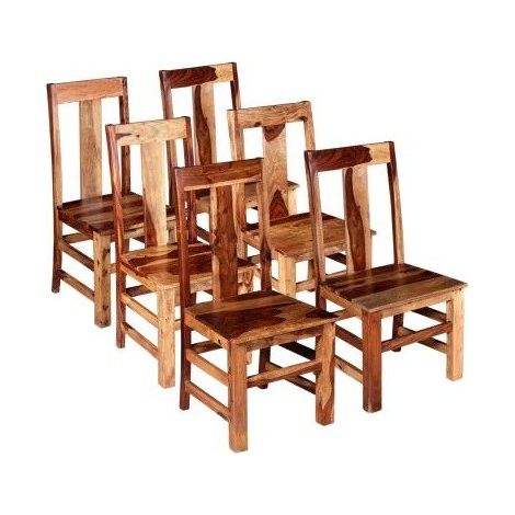 Chaise bois tropical Sesham vernis Alken - Lot de 6 (1/5)