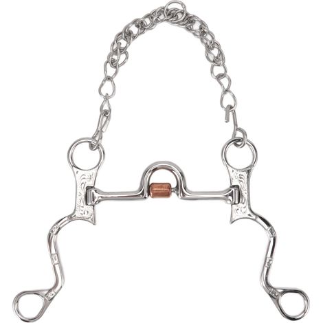 Filet de bouche de cheval de 120mm avec chaîne, mors en acier inoxydable pour équipement d'entraînement équestre