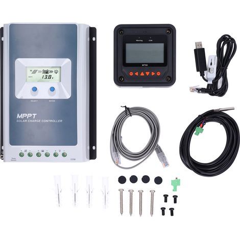 MT52 Solar Charge Controller, 40A 12V 24V MPPT Remote Control with Temperature Probe (1/5)