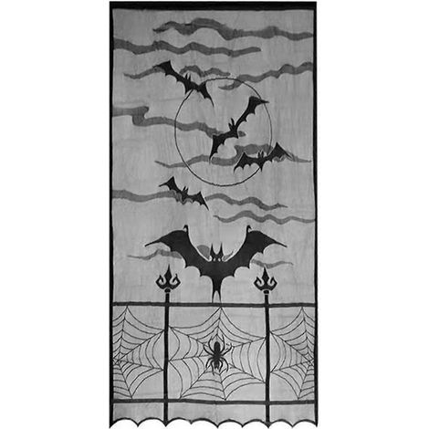 Décoration de table en dentelle pour les fêtes, nappe à motif toile d'araignée, chemin de table noir réutilisable, couvre-chemin de table, couvre-manteau de cheminée, rideau de porte (1/5)