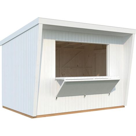 Abri de jardin en bois Kira 7,7 m2 Peint blanc (1/4)