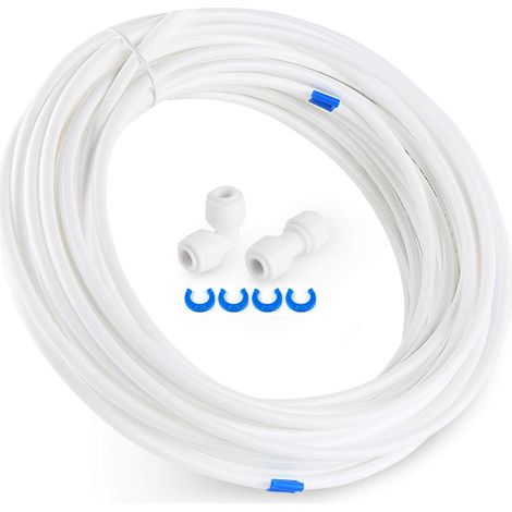 15 m NSF Universal Water Supply Hose / Fridge Connectors, 6.35 mm European Style Double Door Filter Tube (Rings+Hose) 1/4 Inch (1/5)