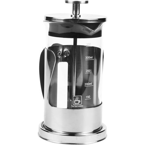 Cafetière à piston 350 ml en verre borosilicate et acier inoxydable 304, presse française résistante à la chaleur pour café et thé