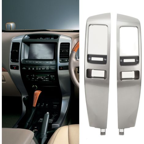 2 paneles de ventilación para el salpicadero, de ABS plateado, para Toyota Land Cruiser Prado J120 (2003-2009) (1/5)