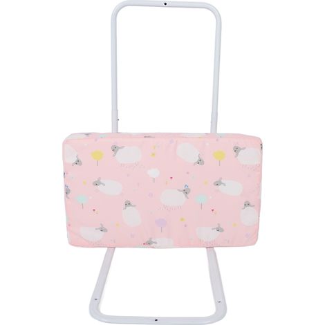 Barrière de lit pour tout-petits, système de sécurité renforcé, hauteur réglable, compatible avec tous les lits (simple, double, king size), rose (1/5)