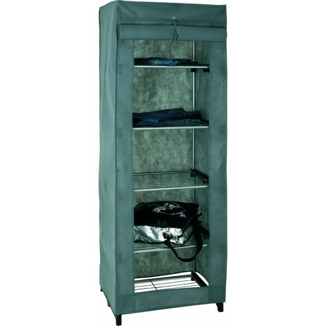 Panderie en tube d'acier Coloris Alu-gris - L60 x P50 x H173 cm