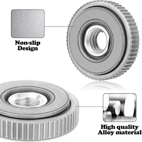 Lot de 2 écrous de serrage rapide pour meuleuse d'angle M14, pour Flex/Bosch/Hitachi/Makita, Dewalt/Makita meuleuse d'angle (1/5)