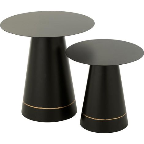 Lot de 2 Tables d'Appoint en Métal "Border" 50cm Noir