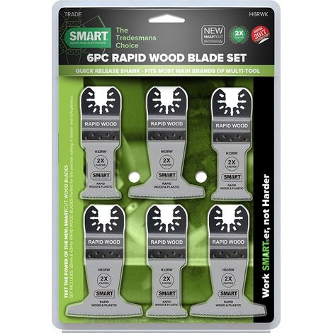 SMART Universal Trade Series 6 Piece Rapid Wood Blade Set (1/2)
