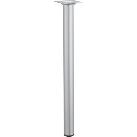 Pata de mesa de centro cilíndrica fija de acero epoxi gris, 40 cm HETTICH