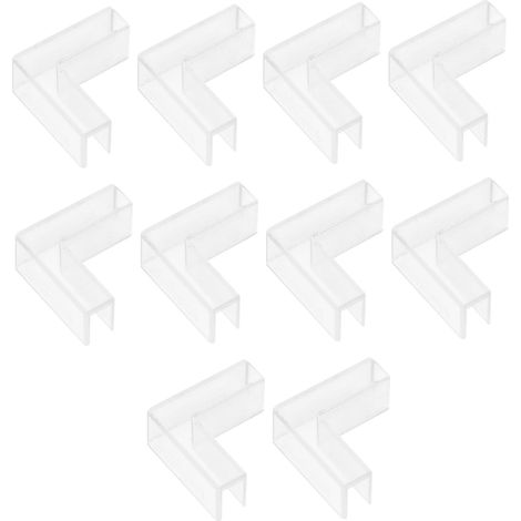 10pièces Connecteurs De Verre Plastique Transparent Supports De Fixation Pour Aquarium Et Cabinet Exposition Clips De Serrage à Degrés Installation Facile Et (1/5)