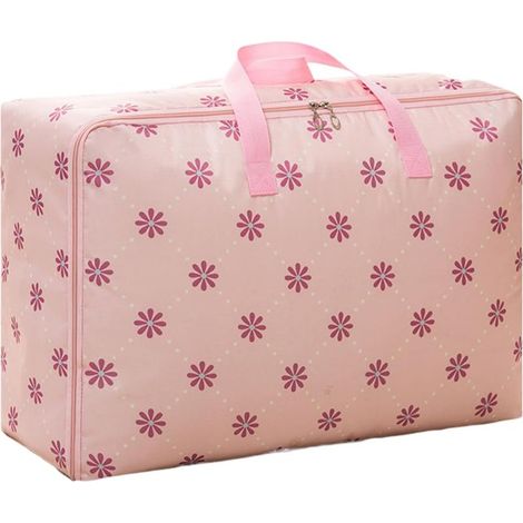 Kaelt - Sac Rangement Vetement, Grand Housse de Rangement, étanche Sac de Rangement sous Lit pour Couette Oreillers Jouets Vestes Literie,Rose (1/4)
