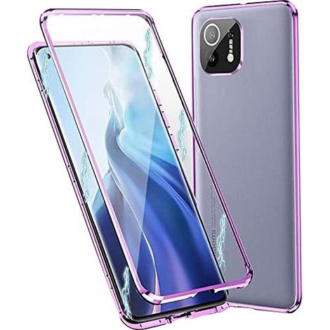 CUSTODIA PROTETTIVA PER XIAOMI MI 11 PRO CORNICE VIOLA TRASPARENTE MAGNETICA (1/5)