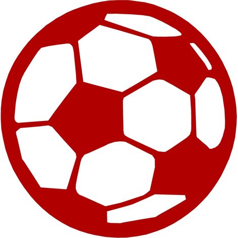 Dekorativer, durchbrochener Anhänger in Form eines roten Fußballs