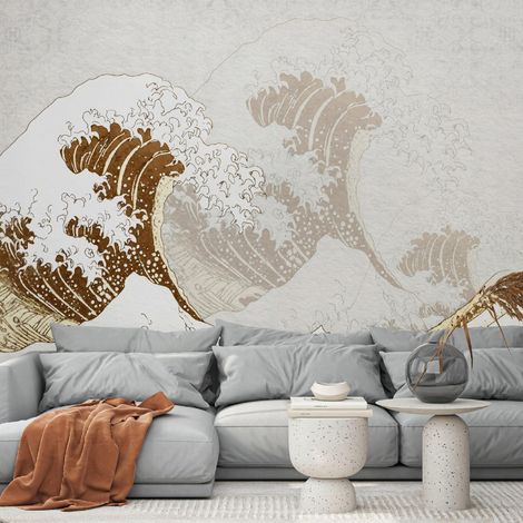 Vlies Fototapete Die Große Welle von Kanagawa 250x175 cm, Tapeten, für Wohn und Schlafzimmer, Vliestapete Wandtapete Tapete 3D Effekt- inkl. Kleister - Kunst Japan, WallArena (1/4)