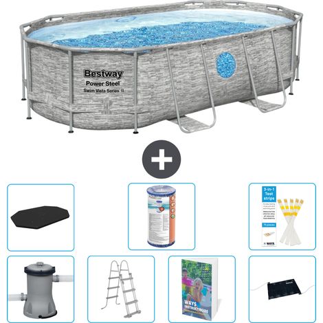 Bestway Power Steel Oval - 427x250x100 cm - 8-teilig S619