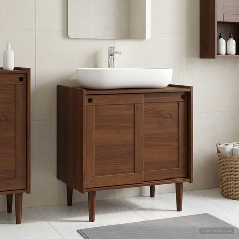 vidaXL Meuble sous vasque BILBAO Caramel foncé 75 x 50 x 80 cm (1/5)