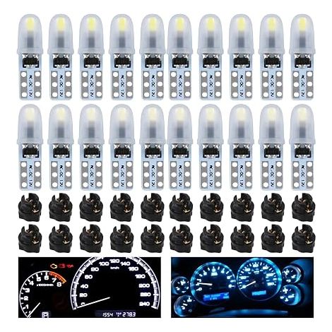 Lampe tableau bord LED T5 12 V Socle Fermeture Rotative Éclairage Compteur LED Lumière Tableau Bord Voiture Lampe à Incandescence Compteur Lampe Signalisation Bleu glacial Bleu (1/5)