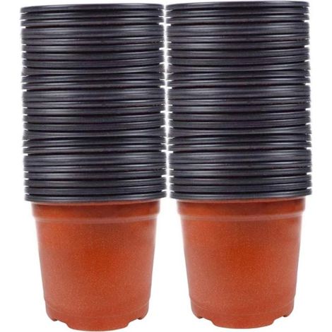 100 pcs Plantes Pots de nurserie Pots de semis, Pots de pépinière, Casserole de Plante, Casserole en Plastique, casseroles de Jardin de graines de Fleurs en Plastique de démarrage de Pots de H213 (1/5)