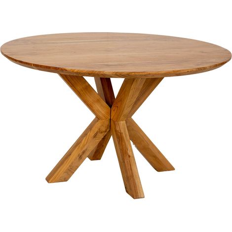 Mesa de comedor de madera marrón 150x150x77h cm