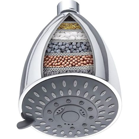 Filtre de pommeau de douche, adoucisseur d'eau dure en 15 étapes Filtre de pommeau de douche avec 5 modes Cartouche filtrante adoucisseur d'eau dure (1/5)