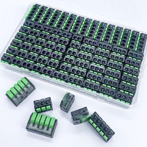 Lot Connecteurs Électriques Cosses et Kits, 75 Pièces Connecteur Électrique Rapide Raccord Électrique, Connecteur de Fil Compact Conducteur, 35pcs 2 entrées, 25pcs 3 entrées,15pcs 5 entrées (1/5)