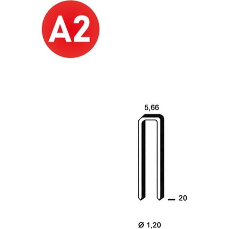 5 000 Agrafes E-20 - Inox A2 - 5.66x20x1.2 mm - D-Work