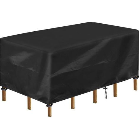 Housse Table de Jardin, Rectangulaire Bache Salon de Jardin Imperméable, Anti-UV, 420D Oxford Tissu Housse de Table Chaise Meubles de Jardin Extérieure (170x94x70cm) (1/5)