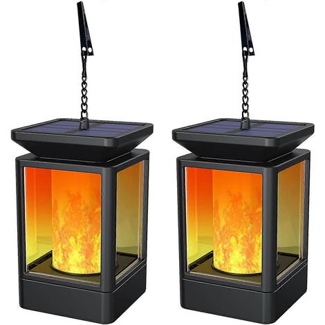 Faroles solares para exteriores, faroles con efecto de llama, faroles colgantes, decoración para jardín, dormitorio, patio, terraza, Navidad. (1/5)