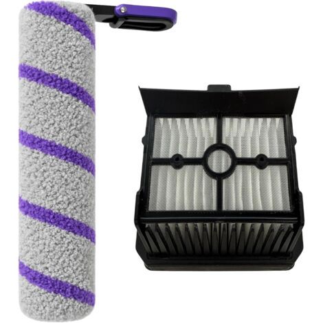 Pack accessoires pour Rowenta X-Clean 10-1 Rouleau Brosse Microfibre et 1 Filtre HEPA Phonillico® (1/5)