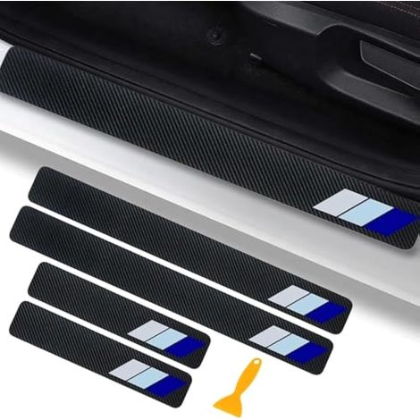 Lot de 4 protections de seuil de portière de voiture avec grattoir, anti-rayures et anti-éraflures, bandes universelles compatibles avec de nombreux véhicules. (1/5)