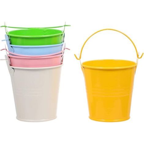 5 Pièces Pots de Fleurs Suspendus en Métal, Seaux de Jardin pour Balcon et Plantes (1/4)