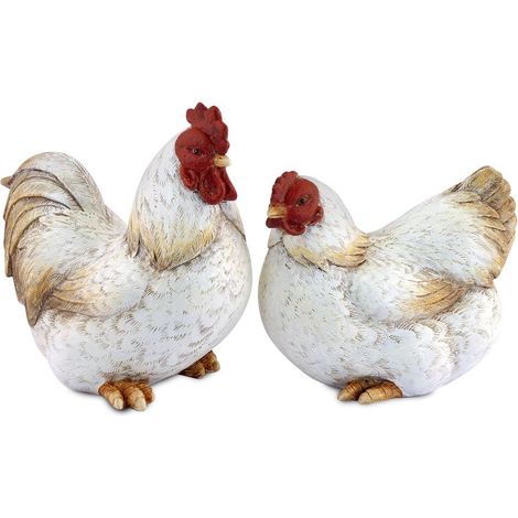 Signes Grimalt Figures de figure animale Gallo-petit poulet 2U Animaux blancs 7x11x10cm 70737