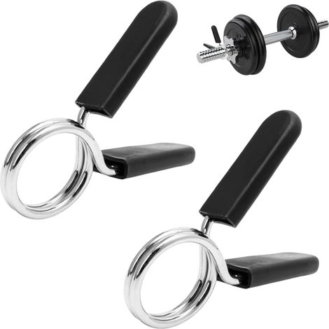 2 Pièces 28mm Pince à Ressort pour Haltères, Clip pour Barre de Musculation, Collier de Serrage pour Haltérophilie, Adapté aux Barres 28mm pour haltère Musculation et alteres Musculation (1/5)