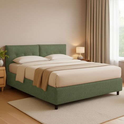 Cama Plaza y Media York, Desenfundable, Hecho en Italia, Verde (1/5)