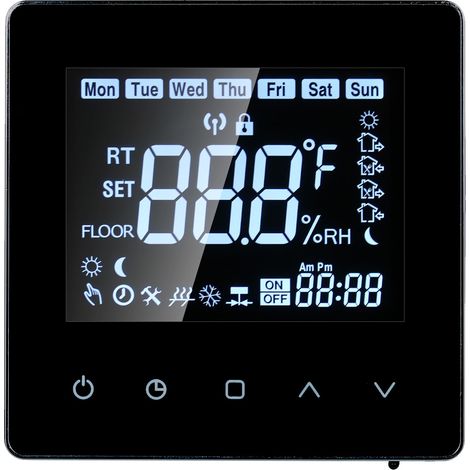 Thermostat Intelligent Programmable Écran LCD Tactile pour Chaudière à Gaz Chauffage 3A Régulateur de Température Numérique Maison École Bureau Hôtel (1/2)