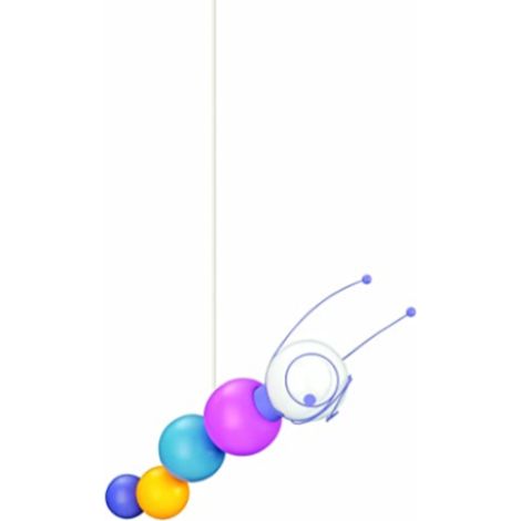 Massive RUBY - Lampada a sospensione, metallo, legno, e27, Sintetico, Multicolore, colore: bianco, Camera dei bambini)