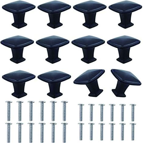 12 Poignées 30mm Noires Modernes, Cuisine Cabinet Tiroir Buffet Armoire (1/5)