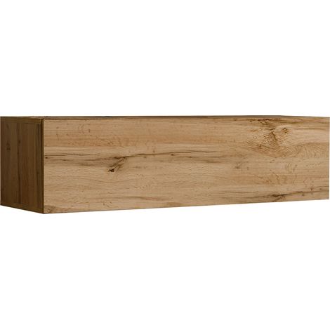 Mueble TV  Mueble de televisión  Colgante  Mueble de Salón  1 puerta 2 compartimentos  120x30x40cm  Modelo Berit 120x30  Color Roble mate