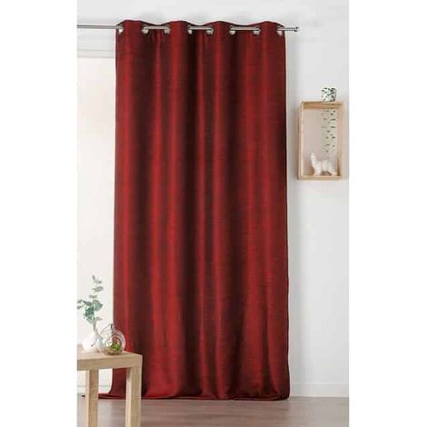 Rideau dépolluant rouge hermès - 135x240cm - Rouge