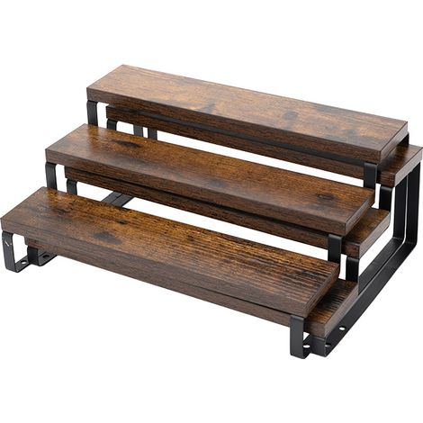 2-teiliges Gewürzregal aus Holz, 3-stöckiger Gewürzhalter, Küchenorganizer, Ablage für Arbeitsplatte, Badezimmer, Büro (1/3)