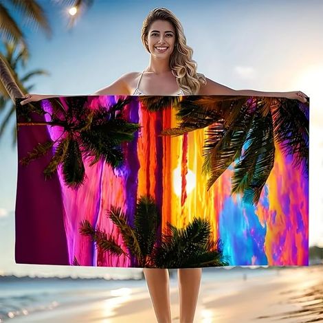 anti-sable, colorée, en microfibre douce et légère pour piscine, camping, voyage - 70 x 140 cm (1/5)