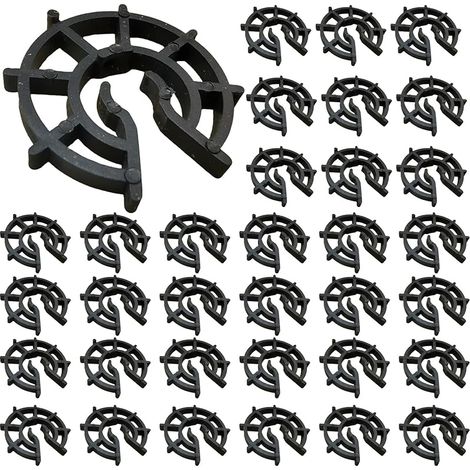 Lot de 100 Cales d'armatures pour Fer à Béton de Ø8 à Ø12, Enrobage Epaisseur 15 mm, pour Fixation Verticale, Dalle Armé Ferraillage, Accessoire de Coffrage à Clipser, Plastique, Noir (1/5)