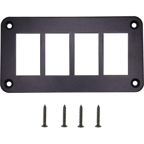 1 Piece Support de panneau d'interrupteur à bascule 4 voies, panneau en aluminium anodisé noir étanche, avec vis, pour voiture, bateau, camion, camping car, SUV, VTT, UTV (1/5)